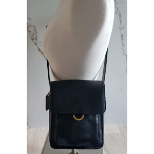 VTG Jacqueline Ferrar Purse Black Leather Bag Crossbody Classic Quiet Luxury Mom